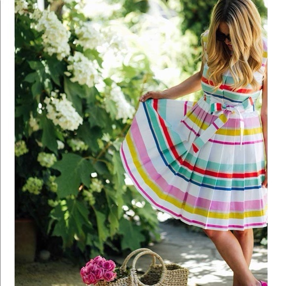 kate spade Dresses & Skirts - NWT $398 Kate Spade Multi Cape Stripe Sweet Candy Shirtdress
